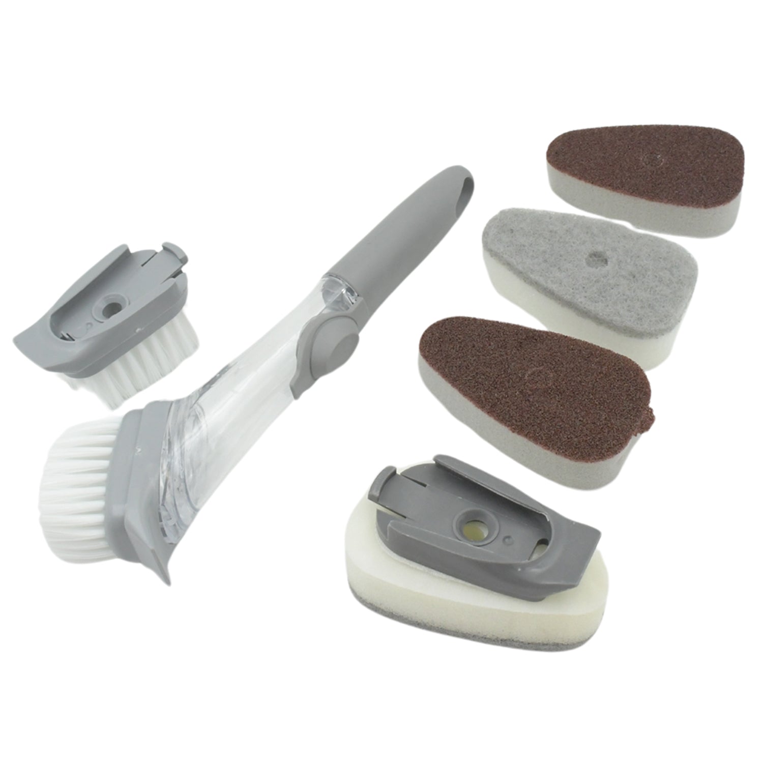 Home & Kitchen Cleaning Brushes, Scrubber, Soap Dispenser Scrub Brush for Pans Pots and Bathtub Sink (5 In 1 / 2 In 1) Home & Kitchen Cleaning Brushes, Scrubber, Soap Dispenser Scrub Brush for Pans Pots and Bathtub Sink (5 In 1 / 2 In 1)